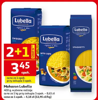 Makaron Lubella spaghetti promocja w Auchan