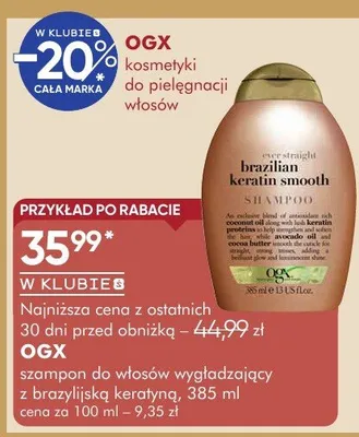 Szampon do włosów wygładzający z brazylijską keratyną promocja w Super-Pharm