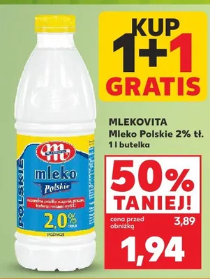 Mleko polskie 2% tł. promocja w Kaufland
