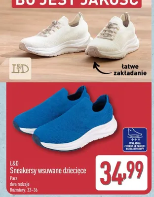 Sneakersy wsuwane dziecięce L&D promocja w Aldi