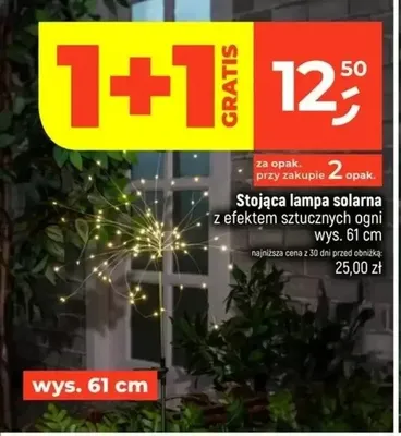 Stojąca lampa solarna z efektem sztucznych ogni wys. 61 cm promocja w Dealz