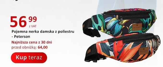 Pojemna nerka damska z poliestru Peterson promocja w Poczta Polska