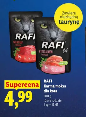 Karma mokra dla kota Rafi z wołowiną promocja w Lidl