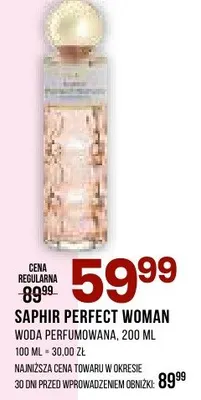 Woda perfumowana Perfect Woman Saphir promocja w Drogerie Natura