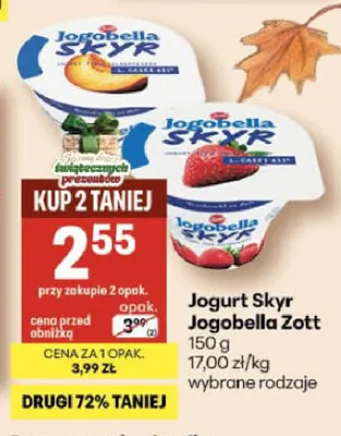 Jogurt Skyr Jogobella Zott promocja w Delikatesy Centrum