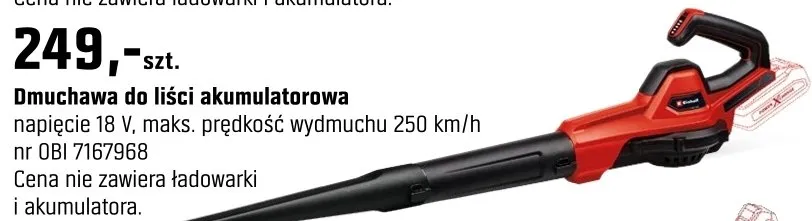 Dmuchawa do liści akumulatorowa promocja w OBI