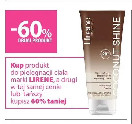 Krem do pielęgnacji ciała Lirene Coconut Shine promocja w Hebe