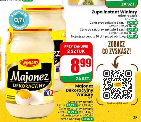 Majonez Dekoracyjny Winiary promocja w Dino