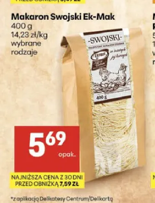 Makaron Swojski Ek-Mak promocja w Delikatesy Centrum