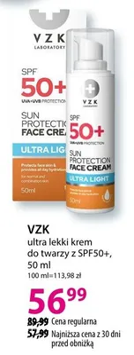 Ultra lekki krem do twarzy z SPF50+ promocja w Hebe