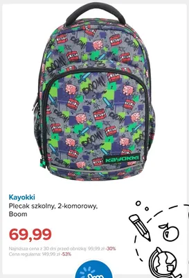 Plecak szkolny 2-komorowy Kayokki Boom promocja w Smyk