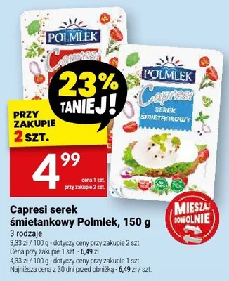 Capresi serek śmietankowy Polmlek promocja w Twój Market
