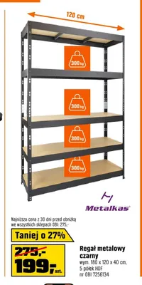Regał metalowy czarny Metalkas promocja w OBI