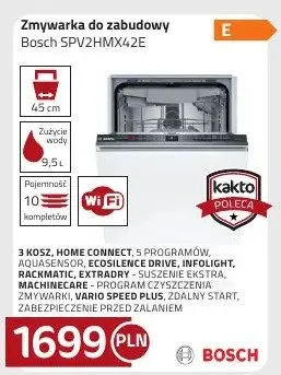 Zmywarka do zabudowy SPV2HMX4zE Bosch promocja w kakto.pl