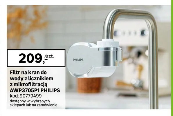 Filtr na kran do wody z licznikiem z mikrofiltracją Philips AWP3705P1 promocja w Leroy Merlin