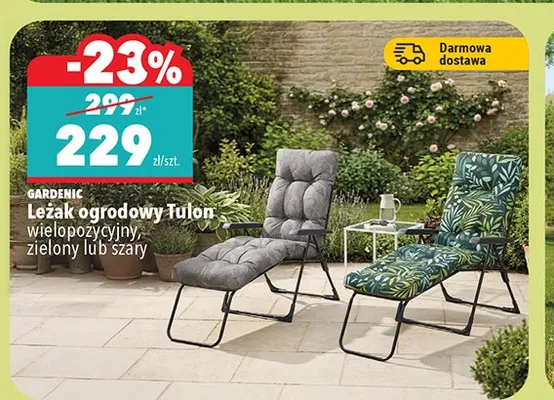 Leżak ogrodowy Tulon wielopozycyjny promocja w Biedronka
