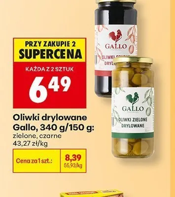 Oliwki drylowane czarne Gallo promocja w Biedronka