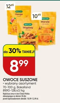 Owoce suszone Bakalland promocja w Chata Polska