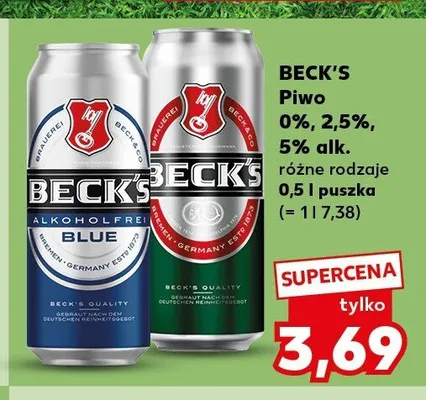 Piwo Beck's 5% promocja w Kaufland