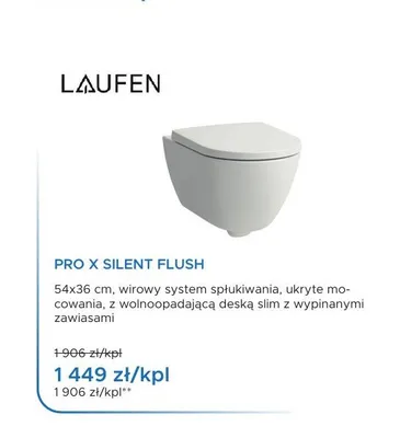 Miska WC Laufen Pro X Silent Flush promocja w Blu Salony Łazienek