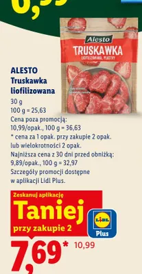Truskawka liofilizowana plastry Alesto promocja w Lidl