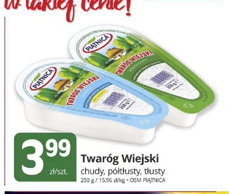Twaróg Wiejski półtłusty Piątnica promocja w Marketvita