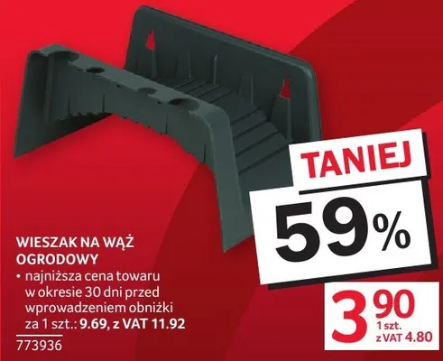 Wieszak na wąż ogrodowy promocja w Selgros