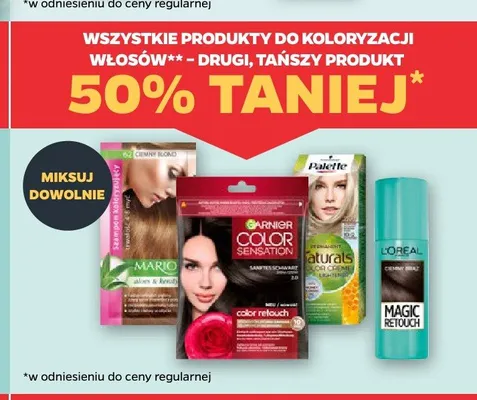 Produkty do koloryzacji włosów promocja w Netto