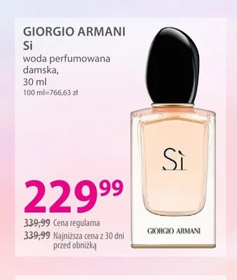 Woda perfumowana damska GIORGIO ARMANI Si promocja w Hebe