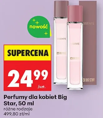 Perfumy dla kobiet Big Star 50ml promocja w Biedronka