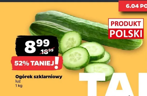 Ogórek szklarniowy promocja w Netto