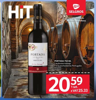 Wino Portada promocja w Selgros