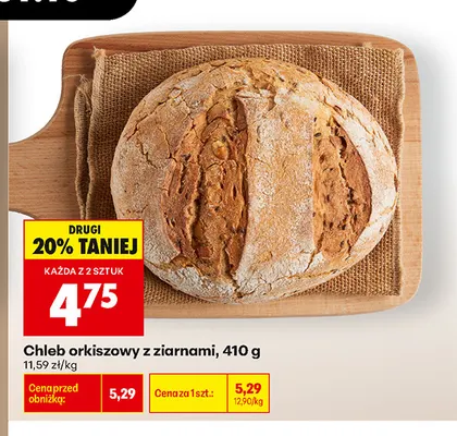 Chleb orkiszowy z ziarnami promocja w Biedronka