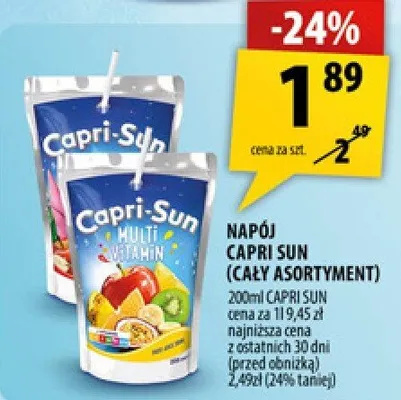Napój Capri Sun promocja w Arhelan