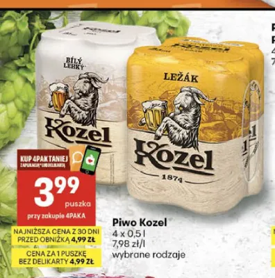 Piwo Kozel Bílý Lehký 4-pak promocja w Delikatesy Centrum