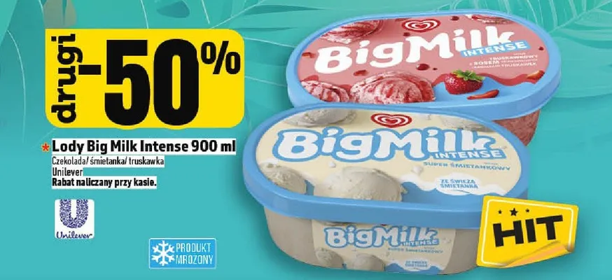 Lody Big Milk Intense truskawka Unilever promocja w TOPAZ