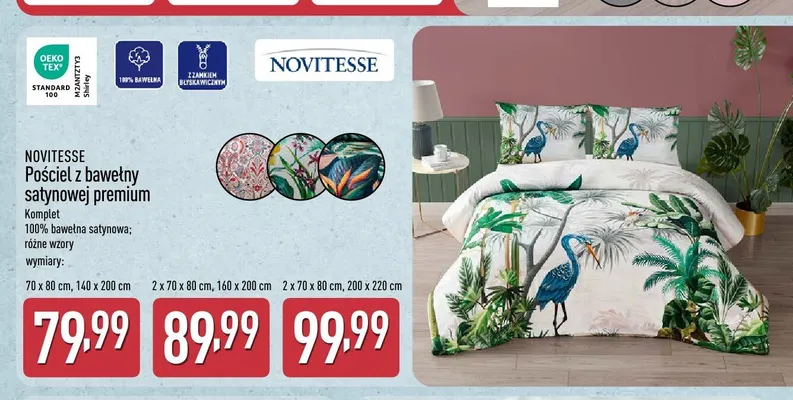 Pościel z bawełny satynowej premium NOVITESSE 140x200 cm promocja w Aldi