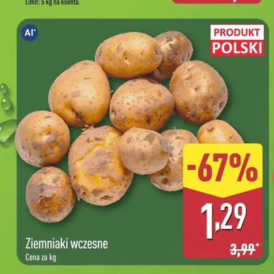 Ziemniaki wczesne polskie promocja w Aldi