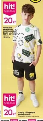 Szorty chłopięce SmileyWorld z bawełną rozmiary 134-170cm promocja w Pepco