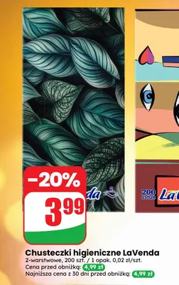 Chusteczki higieniczne LaVenda promocja w Dino