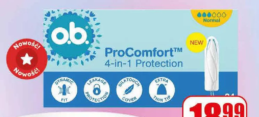 Tampony O.B. ProComfort 4w1 promocja w Dino