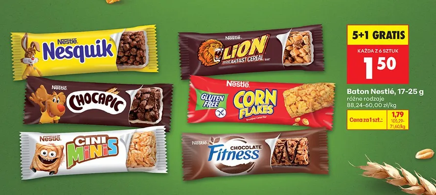 Baton, różne rodzaje 5+1 GRATIS promocja w Biedronka