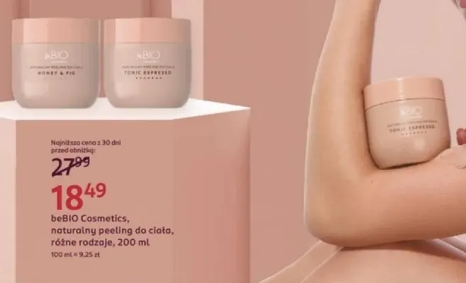 Naturalny peeling do ciała beBIO Cosmetics Tonic Espresso promocja w Rossmann