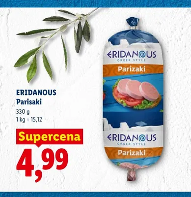 Kiełbasa Eridanous Parisaki promocja w Lidl