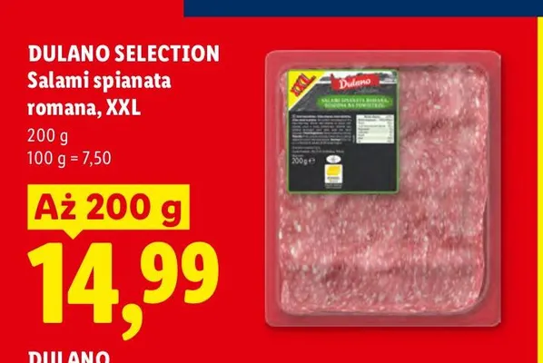 Salami spianata romana XXL Dulano Selection promocja w Lidl