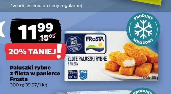 Paluszki rybne z fileta w panierce Frosta promocja w Netto