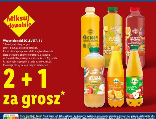 Sok 100% Solevita promocja w Lidl