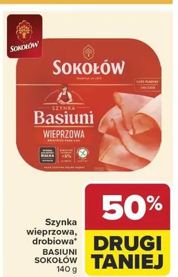 Szynka wieprzowa drobiowa Basiuni promocja w Carrefour Market