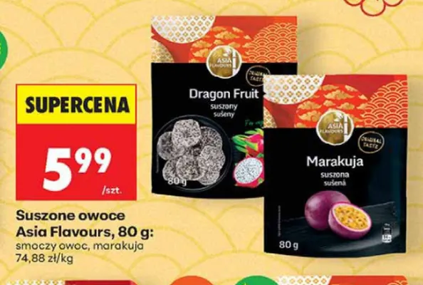 Suszone owoce Asia Flavours marakuja promocja w Biedronka