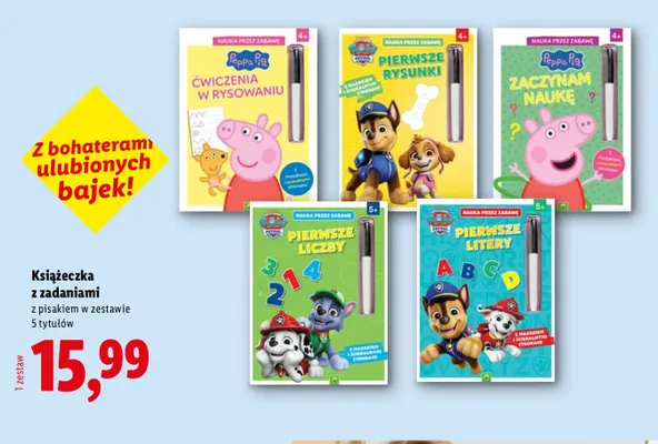 Książeczka z zadaniami z pisakiem w zestawie Psi Patrol Pierwsze rysunki promocja w Lidl